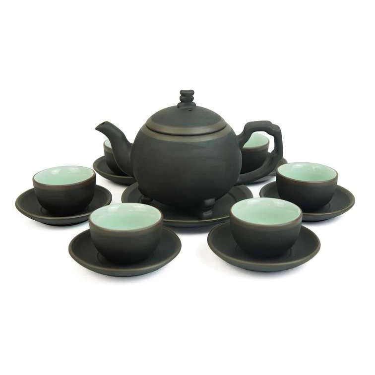 Bộ Ấm Chén Tử Sa 300ml Gốm Sứ Bát Tràng Dáng Cây Thông Của Nghệ Nhân Vương Mạnh Tuấn 1