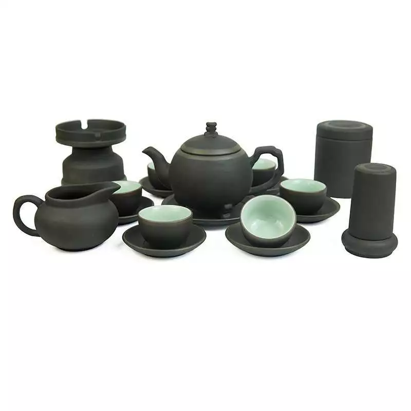 Bộ Ấm Chén Tử Sa 300ml Gốm Sứ Bát Tràng Dáng Cây Thông Kèm Phụ Kiện Của Nghệ Nhân Vương Mạnh Tuấn